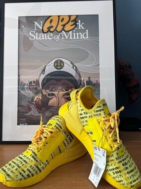 adidas Kids Yellow Graphic Lace-Up Sneakers